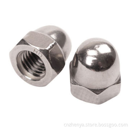 Hexagon cap nut din917 with stainless steel and carbon steel